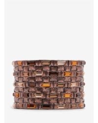 Philippe Audibert | Metallic Square Crystal Nine-row Elasticated Bracelet | Lyst
