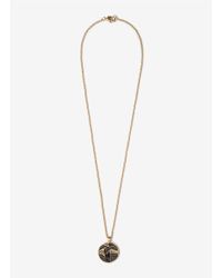 St. John | Metallic Textured Pendant Chain Necklace | Lyst