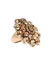 Oscar de la Renta | Metallic Crystal Flower Ring | Lyst