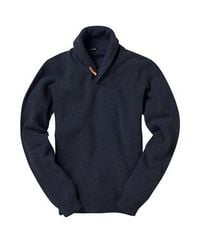 French Connection | Blue Lambswool Wrap Pullover for Men | Lyst