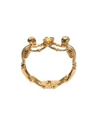Alexander McQueen | Metallic Twin Skeleton Jewel Bangle | Lyst