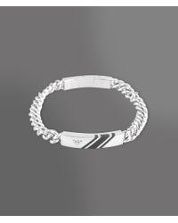 Emporio Armani | Metallic Bracelet in Steel and Onyx for Men | Lyst