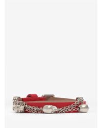 Alexander McQueen | Red Double Wrap Skull Chain Bracelet | Lyst