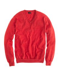 J.crew Tall Merino V-neck Sweater in Red for Men | Lyst