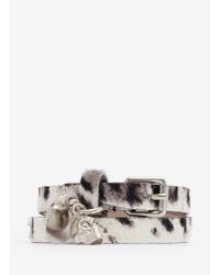 Alexander McQueen | Black Printed Calf-hair Wrap Bracelet | Lyst