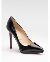 Christian Louboutin | Black Pigalle Plato Patent Leather Platform Pumps | Lyst