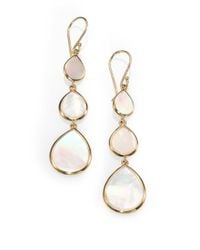 Ippolita | White Motherofpearl 18k Gold Triple Drop Earrings | Lyst