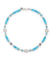 John Hardy | Turquoise London Blue Topaz Sterling Silver Beaded Necklace | Lyst