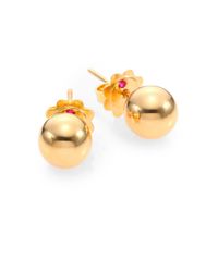 Roberto Coin | Metallic Pallini 18K Yellow Gold Petite Stud Earrings | Lyst