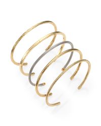 Saint Laurent | Yellow Engraved Cuff Bracelet | Lyst