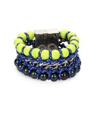 Proenza Schouler | Blue Neon Bead Chain and Rope Bracelet | Lyst