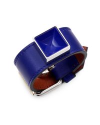Proenza Schouler | Blue Ps11 Leather & Lacquer Large Bracelet | Lyst