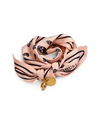 Alexander McQueen | Pink Skull Silk Scarf Bracelet | Lyst