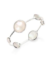 Ippolita | White Stella Mother-of-pearl, Clear Quartz, Diamond & Sterling Silver Doublet Bangle Bracelet | Lyst