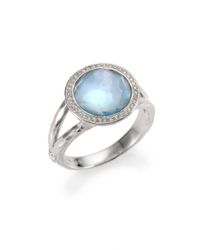 Ippolita | Metallic Stella Swiss Blue Topaz, Mother-of-pearl, Diamond & Sterling Silver Ring | Lyst