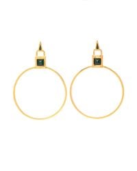 Eddie Borgo | Metallic Malachite Padlock Hoop Earrings | Lyst