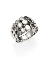 John Hardy | Metallic Dot Sterling Silver Three-row Ring | Lyst