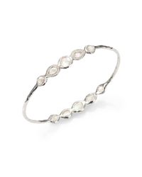 Ippolita | Metallic Stella Mother-of-pearl, Clear Quartz, Diamond & Sterling Silver Double Tiara Bangle Bracelet | Lyst