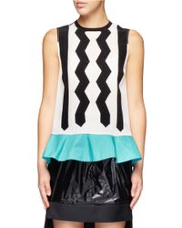 Opening Ceremony | Multicolor Zig-zag Silk Peplum Sleeveless Top | Lyst