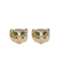 Anita Ko - Metallic Gold and Tsavorite Panther Stud Earrings - Lyst