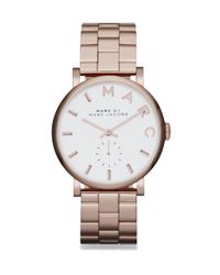 Marc By Marc Jacobs | Pink Baker Rose Goldtone Stainless Steel Bracelet Watch | Lyst