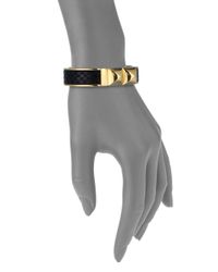 Michael Kors | Black Python-embossed Leather Bangle Bracelet | Lyst