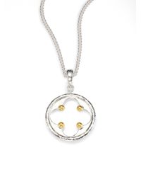 Gurhan | Metallic Cloister 24k Yellow Gold & Sterling Silver Quatrefoil Pendant Necklace | Lyst