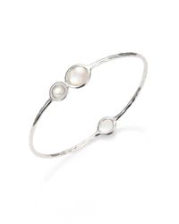 Ippolita | White Stella Mother-of-pearl, Clear Quartz, Diamond & Sterling Silver Doublet Station Bangle Bracelet | Lyst