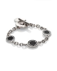 Marc By Marc Jacobs | Black Enamel Logo Toggle Link Bracelet | Lyst