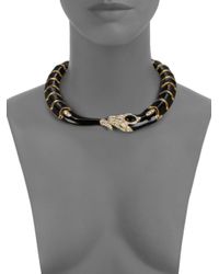 ABS By Allen Schwartz | Black Enamel Snake Necklace | Lyst