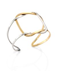 Delfina Delettrez | Metallic 18K Yellow Gold & Sterling Silver Interlocking Two-Tone Cuff Bracelet | Lyst