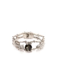 Alexander McQueen | Metallic Twin Skeleton Jewel Bangle | Lyst