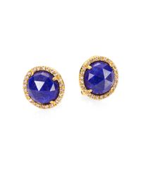Mija | Blue Lapis White Sapphire and 18k Gold Vermeil Earrings | Lyst
