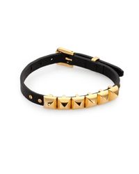 Michael Kors | Metallic Studded Leather Bracelet | Lyst