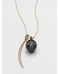 Mizuki | Metallic Diamond 14k Gold Silver Celestial Pendant Necklace | Lyst