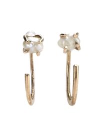 Melissa Joy Manning | White Gold and Pearl Hug Earrings | Lyst
