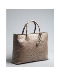 taupe croc embossed martha furla handle leather bag beige lyst sold