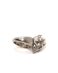 Alexander McQueen | Metallic Pearl Crown Skull Ring | Lyst
