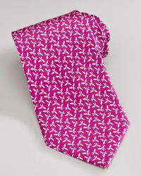 Ferragamo | Purple Butterflyprint Silk Tie Magenta for Men | Lyst