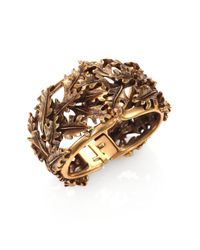 Oscar de la Renta | Metallic Oak Leaf Cuff Bracelet | Lyst