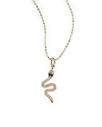 Sydney Evan | Metallic Diamond, Sapphire & 14k Yellow Gold Mini Snake Necklace | Lyst