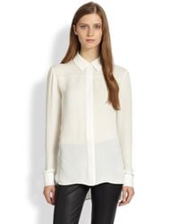 Vince | White Silk Blouse | Lyst
