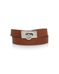 Ferragamo - Brown Double Wrap Bracelet for Men - Lyst