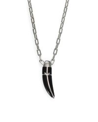 Emporio Armani | Black Stainless Steel Onyx Horn Necklace for Men | Lyst