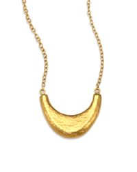 Gurhan | Metallic Arc 4k Yellow Gold Large Crescent Pendant Necklace | Lyst