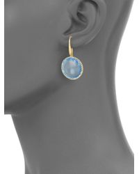 Roberto Coin | Blue Topaz 18k Gold Drop Earrings | Lyst