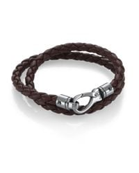 Tod's | Brown Leather Double Wrap Bracelet | Lyst
