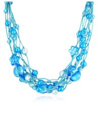 Antica Murrina | Blue Cancun Murano Glass Beads Flowers Multistrand Necklace | Lyst