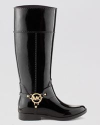 Lyst - Michael Michael Kors Tall Harness Rain Boots - Fulton in Black