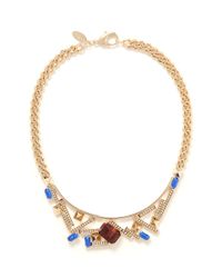 Iosselliani | Metallic Stone And Crystal Chain Necklace | Lyst